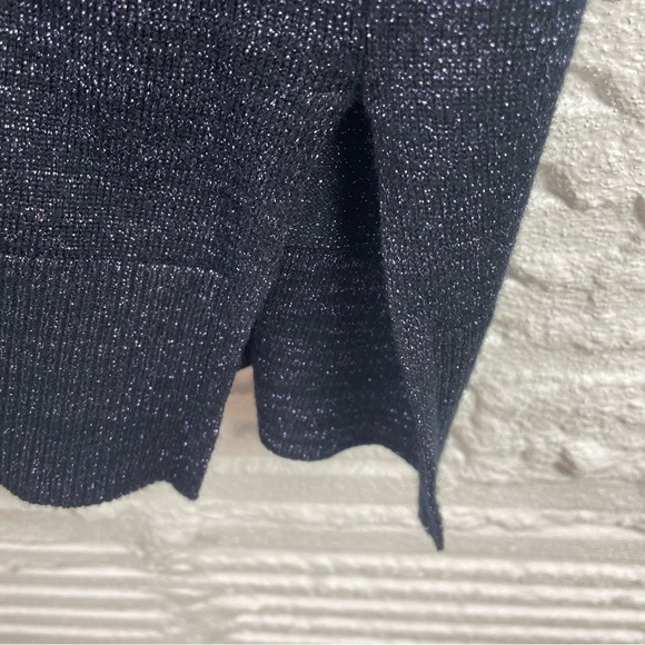 Lane Bryant Midi Sweater Dress Purple Metallic Shimmer Tie V-Neck 18/20 - Picture 9 of 16